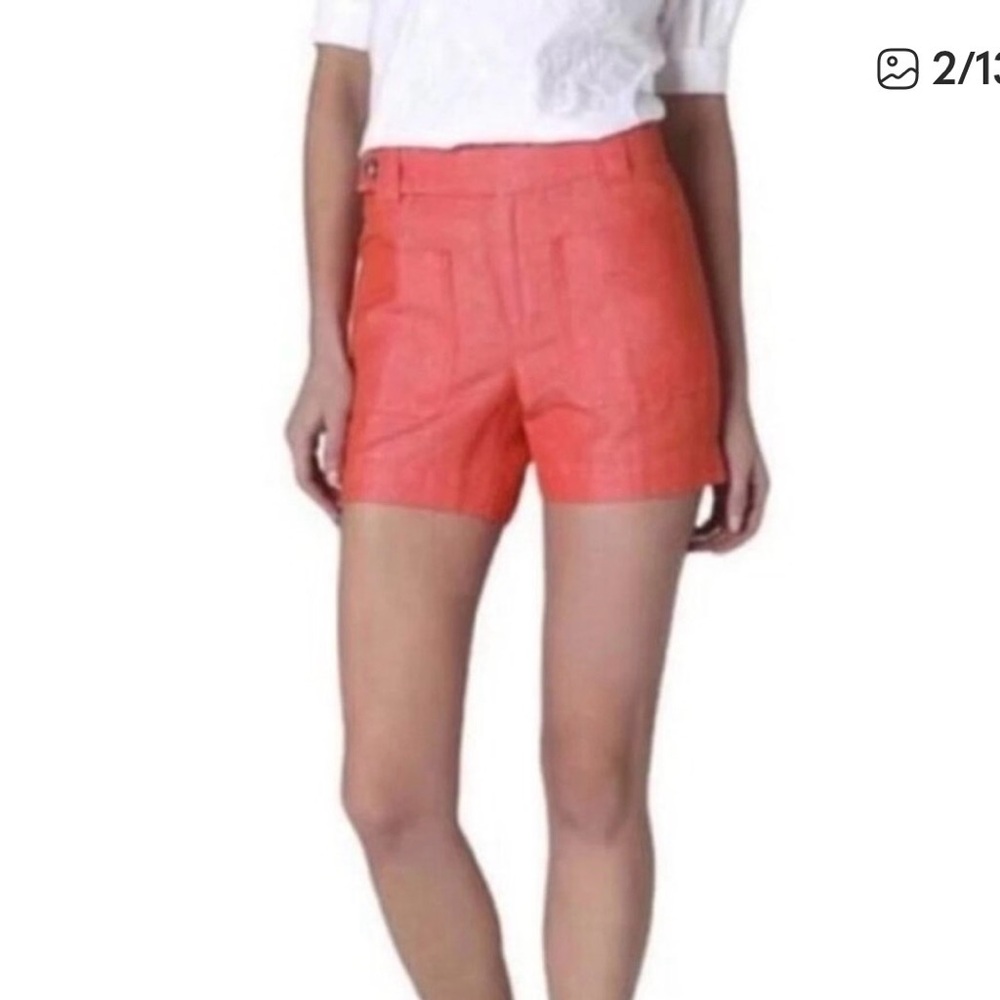 Linen-blend Coral Women's Shorts